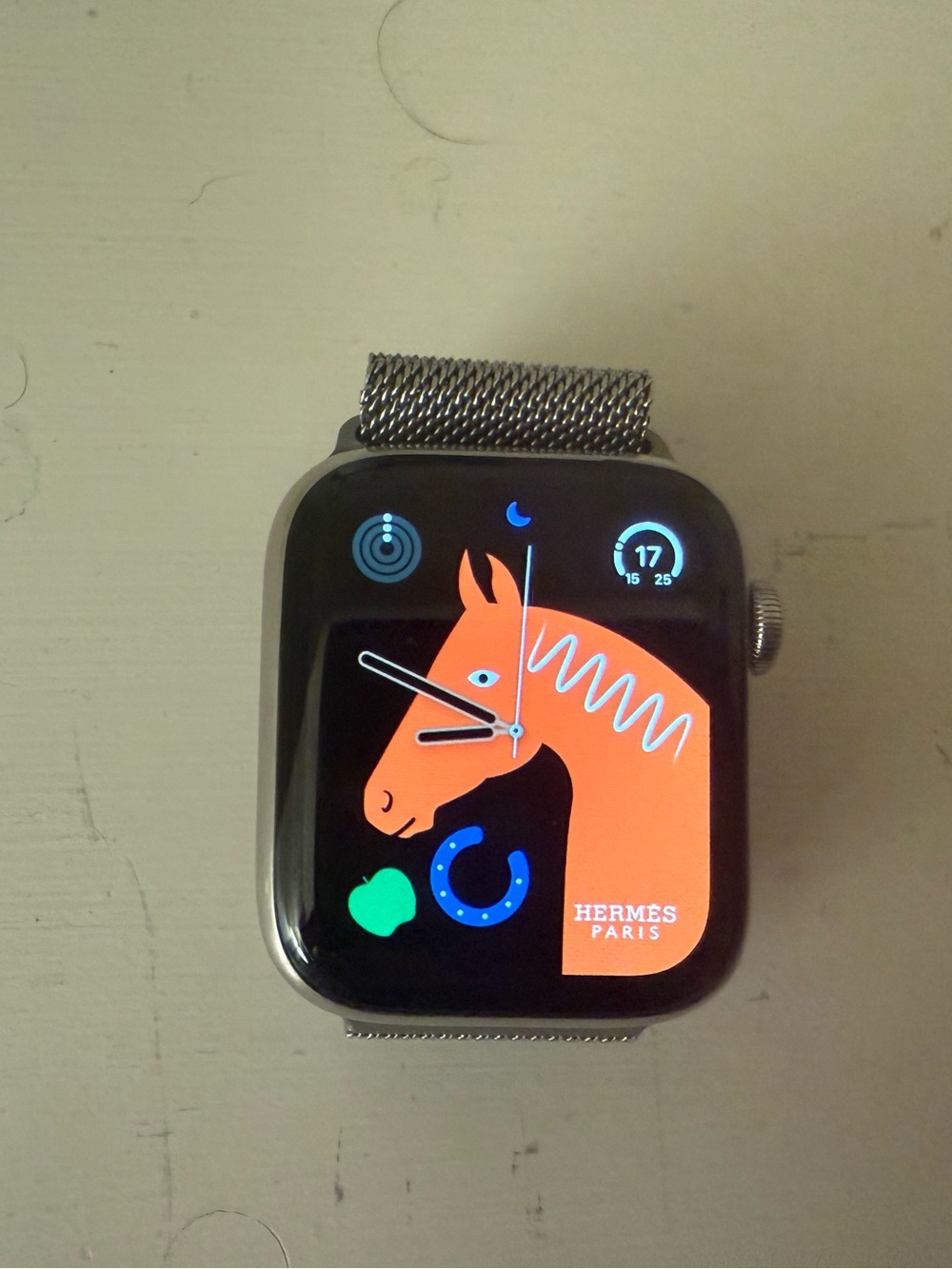 Hermes X Apple Stainless Steel Smartwatch with Silver Milanese Loop